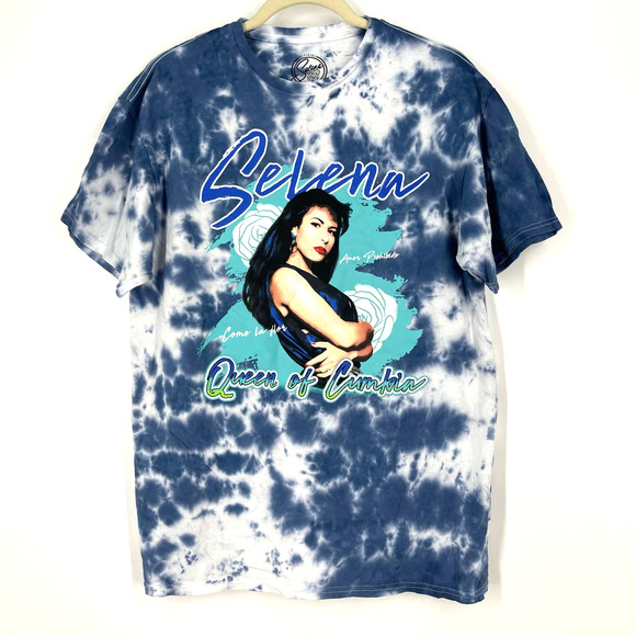 Selena Queen Of Cumbia Portrait Tie Dye T-Shirt Blue Size Large NWOT - Picture 10 of 11